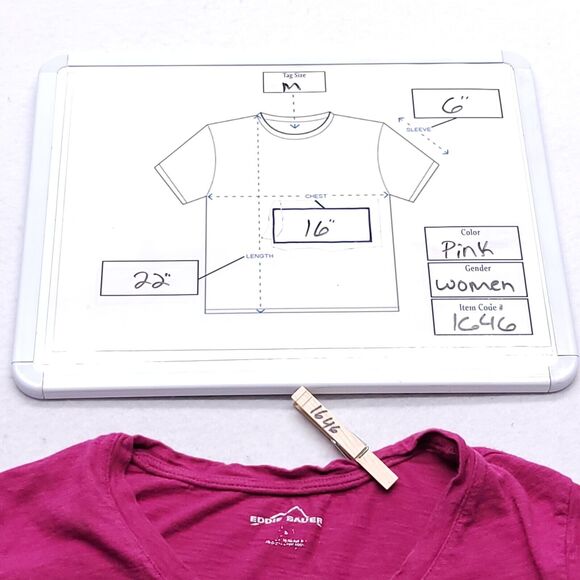 Eddie Bauer Casual Pullover Short Sleeve Shirt Womens Size Medium M Pink - Picture 7 of 7